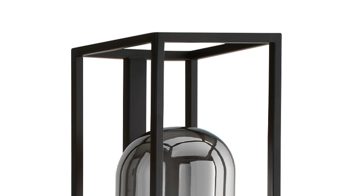 Stehleuchte Fh fischer & honsel aus Glas in Dunkelgrau FH Stehleuchte Regi Rauchglas & schwarzes Metall - Höhe ca. 130 cm