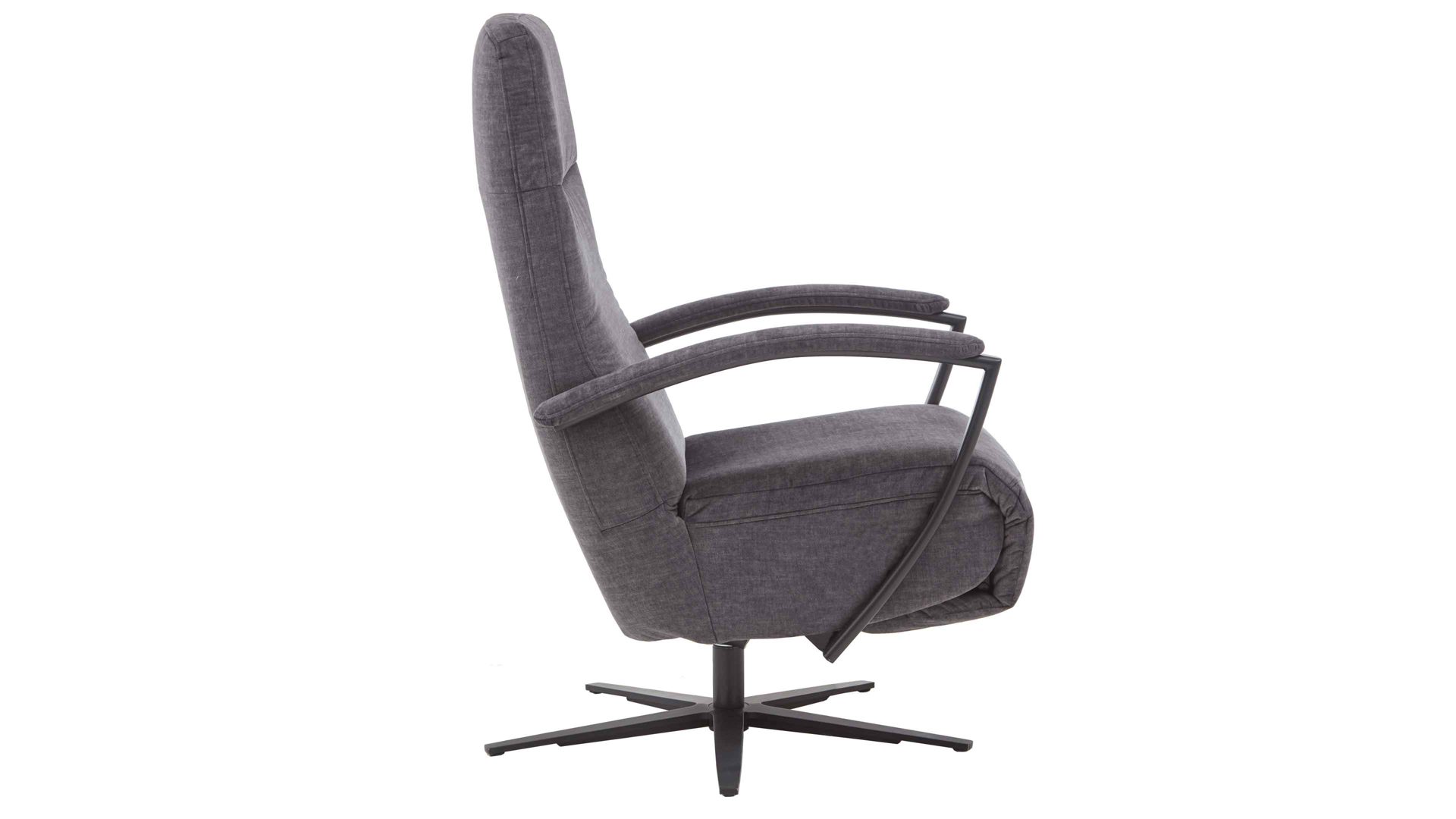 Relaxsessel modulmaster aus Stoff in Anthrazit Modulmaster MM-ZE1062 - Relaxsessel 1DRF M2 anthrazitfarbener Velours Joyce & schwarzer Sternfuß AD4S