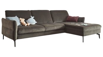Ecksofa modulmaster aus Stoff in Dunkelgrün Modulmaster MM-ZE1156 - Ecksofa olivgrüne Wirkware Salsa & schwarze Metallfüße - Stellfläche ca. 254 x 179 cm