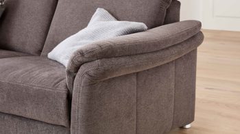 Ecksofa modulmaster aus Stoff in Dunkelgrau Modulmaster MM-ZE1106 - Wohnlandschaft graue Chenille Belle & Alufüße - Stellfläche ca. 338 x 270 cm