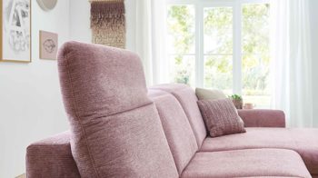 Ecksofa modulmaster aus Stoff in Rosa Modulmaster MM-ZE1130 - Ecksofa rosé Webstoff Famosa wine & schwarze Alufüße - Stellfläche ca. 270 x 194 cm