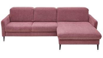 Ecksofa modulmaster aus Stoff in Rosa Modulmaster MM-ZE1130 - Ecksofa rosé Webstoff Famosa wine & schwarze Alufüße - Stellfläche ca. 270 x 194 cm