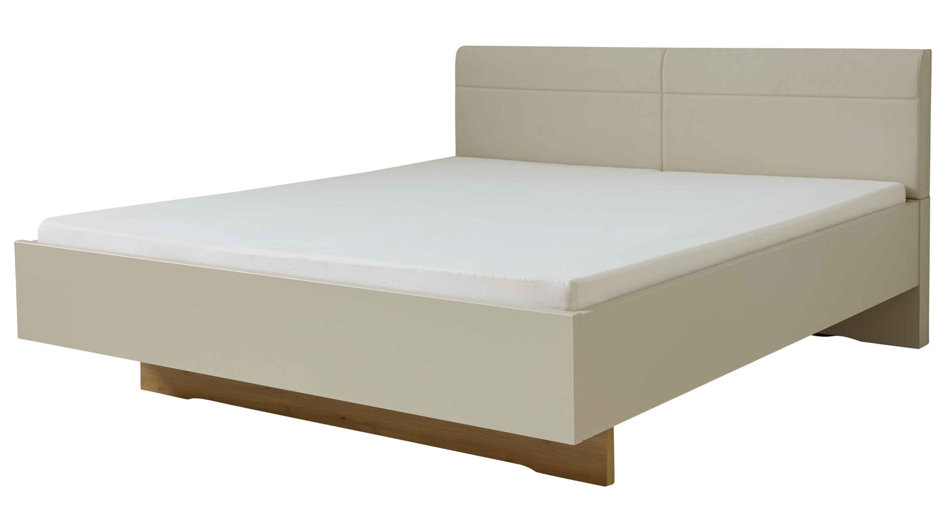 Bettgestell Interliving aus Holz in Hellgrau Interliving Schlafzimmer Serie 1026 – Bettgestell 243 Champagner & Eiche bianco - Liegefläche ca. 180 x 200 cm