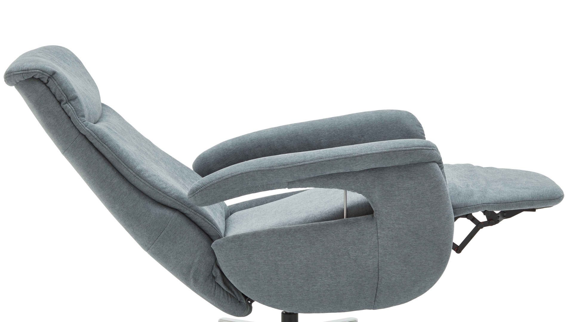 Relaxsessel modulmaster aus Stoff in Hellblau Modulmaster MM-MP1063 - Relaxsessel 1DRF stahlfarbene Chenille Nemo & Chrom-Kreuzfuß