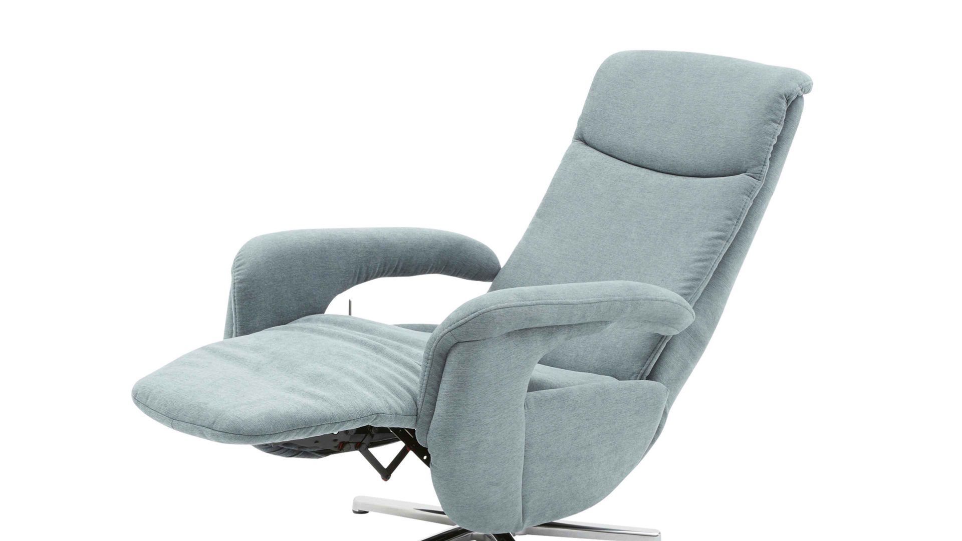 Relaxsessel modulmaster aus Stoff in Hellblau Modulmaster MM-MP1063 - Relaxsessel 1DRF stahlfarbene Chenille Nemo & Chrom-Kreuzfuß