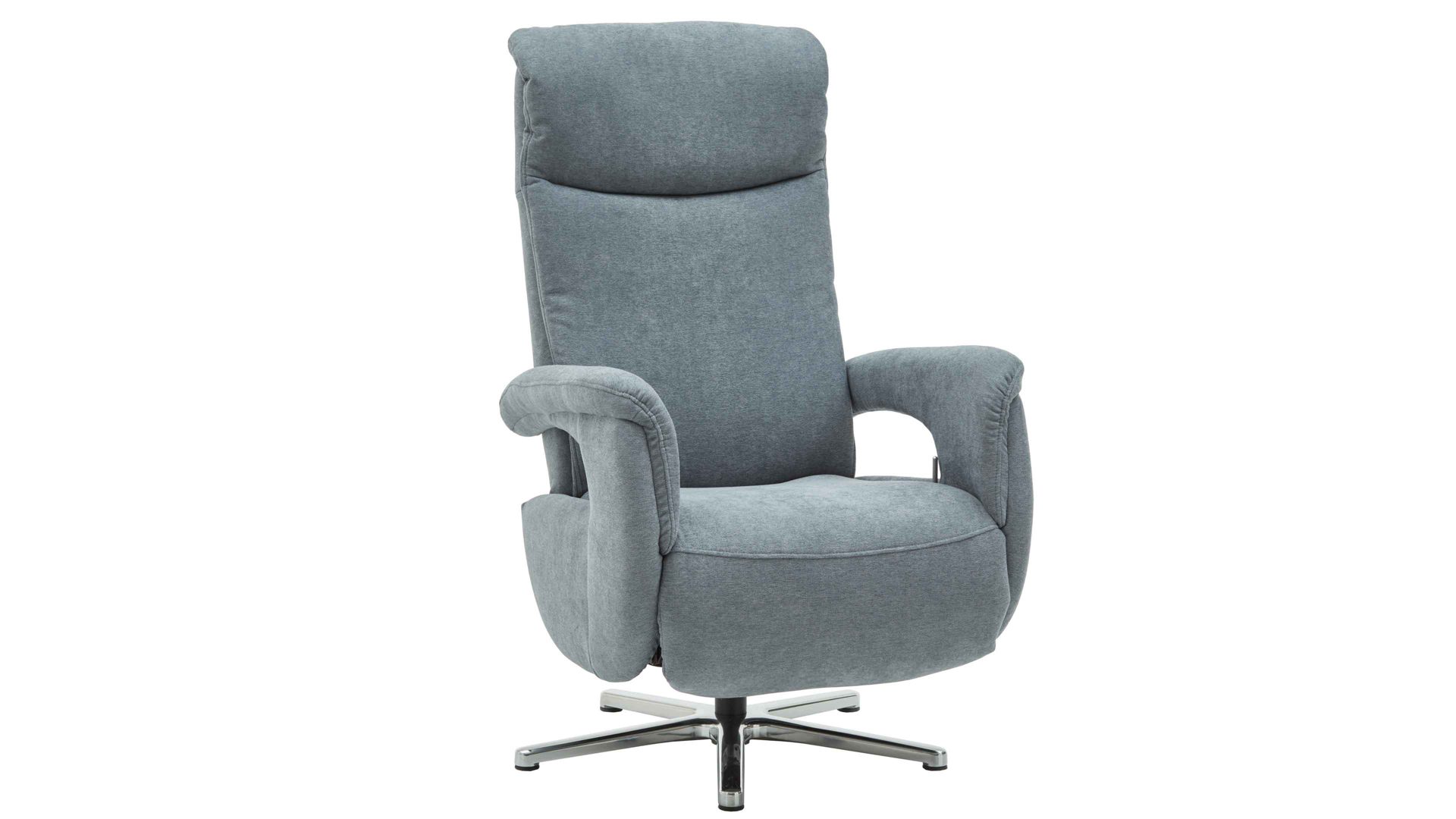 Relaxsessel modulmaster aus Stoff in Hellblau Modulmaster MM-MP1063 - Relaxsessel 1DRF stahlfarbene Chenille Nemo & Chrom-Kreuzfuß