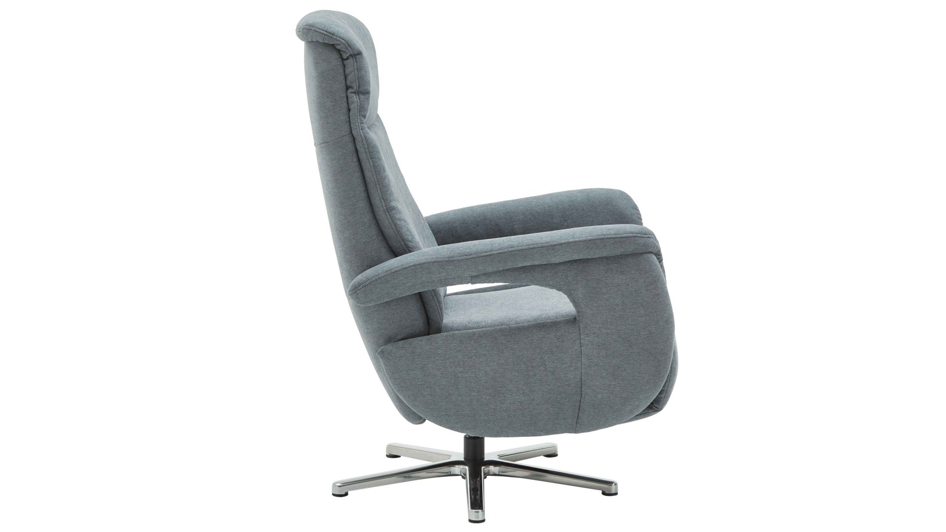 Relaxsessel modulmaster aus Stoff in Hellblau Modulmaster MM-MP1063 - Relaxsessel 1DRF stahlfarbene Chenille Nemo & Chrom-Kreuzfuß