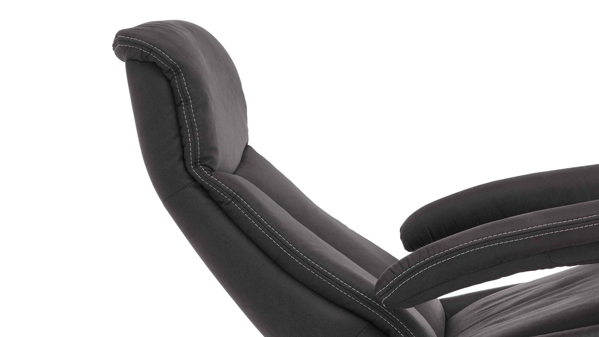 Relaxsessel modulmaster aus Stoff in Anthrazit Modulmaster MM-MP1063 - Relaxsessel 1DRF anthrazitfarbene Mikrofaser Saddle & Chrom-Tellerfuß