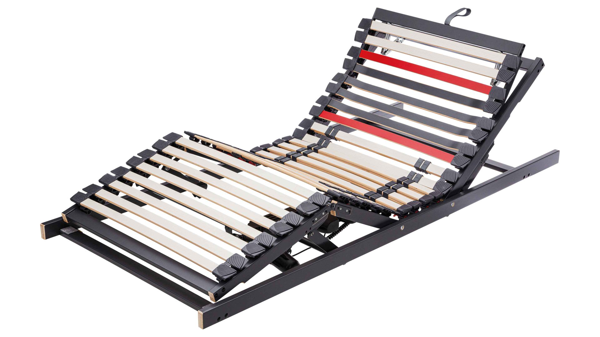 Lattenrost Interliving aus Holz in Anthrazit Interliving Lattenrost Serie 1950 - V6581 Kabel & zwei Motoren – Liegefläche ca. 100 x 200 cm