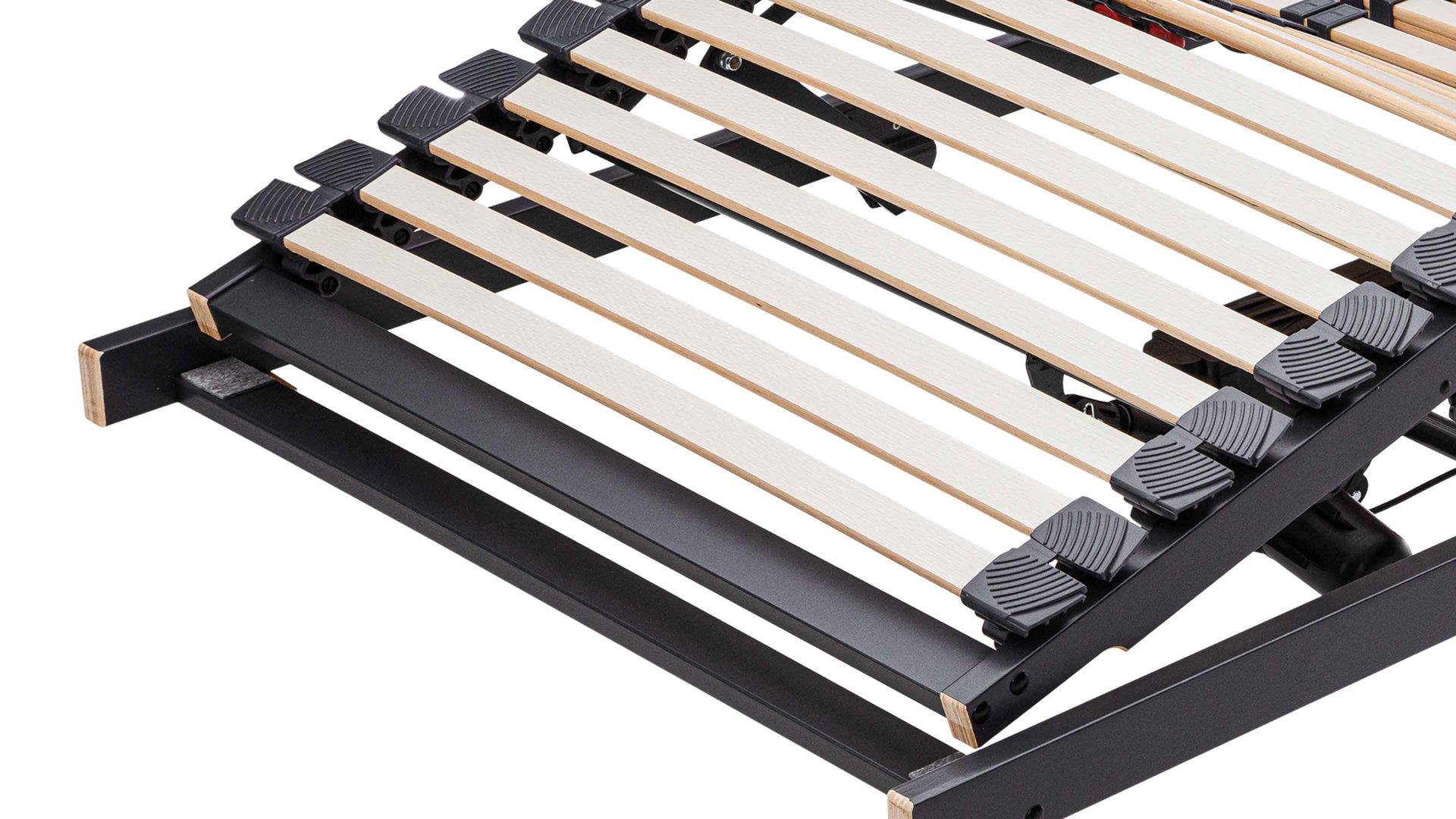 Lattenrost Interliving aus Holz in Anthrazit Interliving Lattenrost Serie 1950 - V6581 Kabel & zwei Motoren – Liegefläche ca. 100 x 200 cm