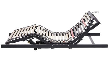 Lattenrost Interliving aus Holz in Anthrazit Interliving Lattenrost Serie1950 mit Funksteuerung Funk & drei Motoren – Liegefläche ca. 100 x 220 cm