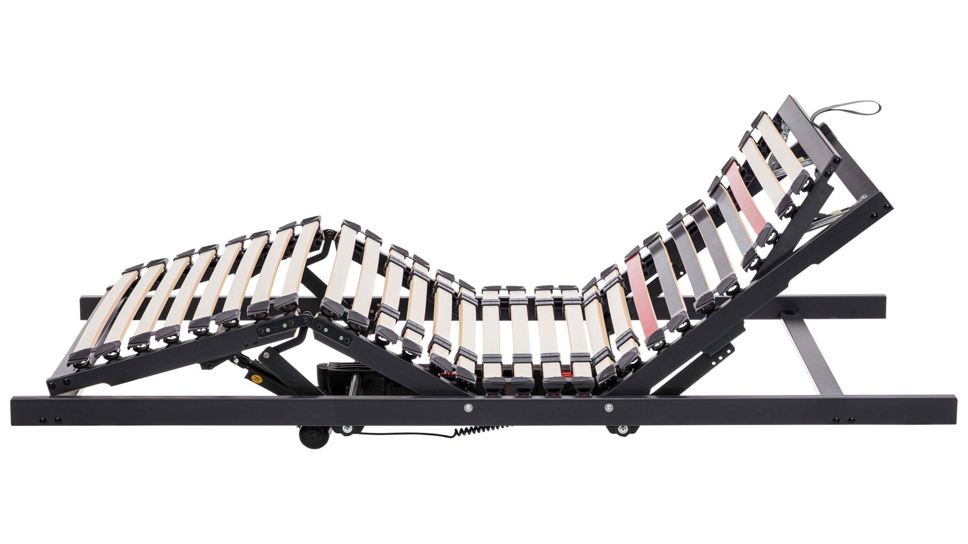 Lattenrost Interliving aus Holz in Anthrazit Interliving Lattenrost Serie 1950 mit zwei Motoren Kabel & zwei Motoren – Liegefläche ca. 100 x 190 cm