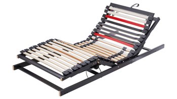 Lattenrost Interliving aus Holz in Anthrazit Interliving Lattenrost Serie 1950 mit Funksteuerung Funk & zwei Motoren – Liegefläche ca. 90 x 200 cm