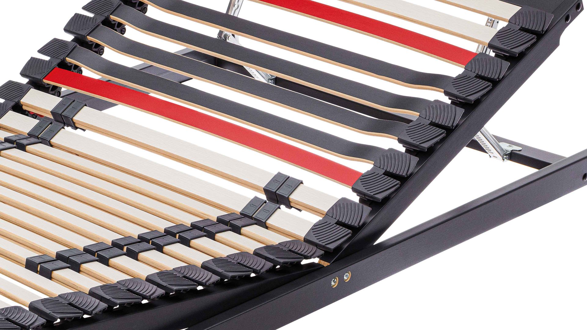 Lattenrost Interliving aus Holz in Anthrazit Interliving Lattenrost Serie 1950 mit manueller Verstellung manuell verstellbar – Liegefläche ca. 140 x 200 cm