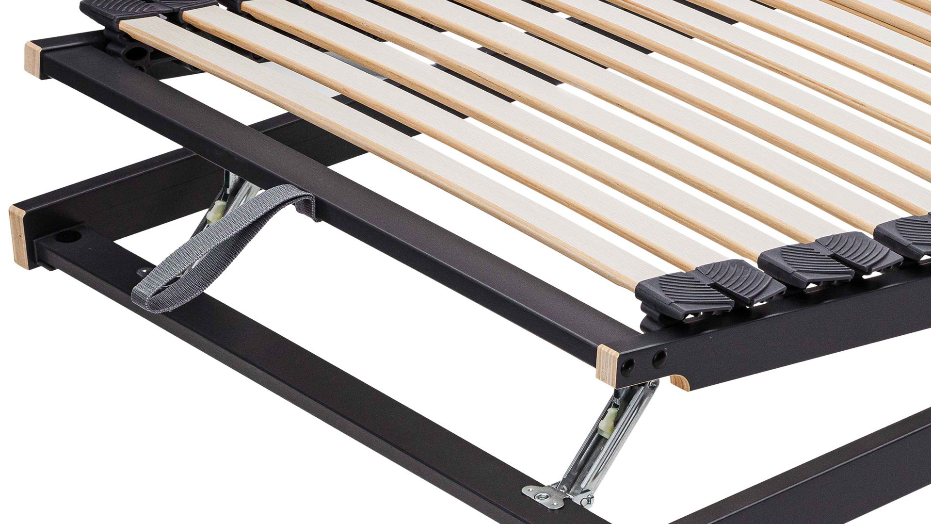 Lattenrost Interliving aus Holz in Anthrazit Interliving Lattenrost Serie 1950 mit manueller Verstellung manuell verstellbar – Liegefläche ca. 120 x 200 cm