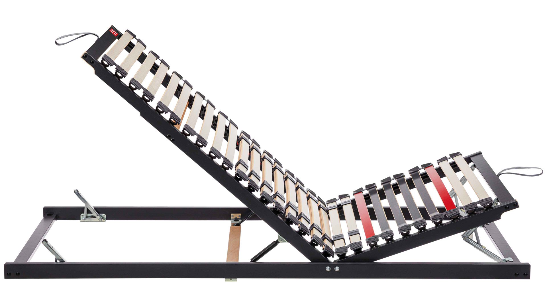 Lattenrost Interliving aus Holz in Anthrazit Interliving Lattenrost Serie 1950 mit manueller Verstellung manuell verstellbar – Liegefläche ca. 100 x 200 cm