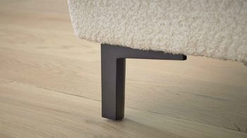 Funktionshocker Interliving aus Stoff in Weiß Interliving Sofa Serie 4054 – Funktionshocker naturweiße Chenille & schwarze Metallfüße – ca. 130 x 60 cm