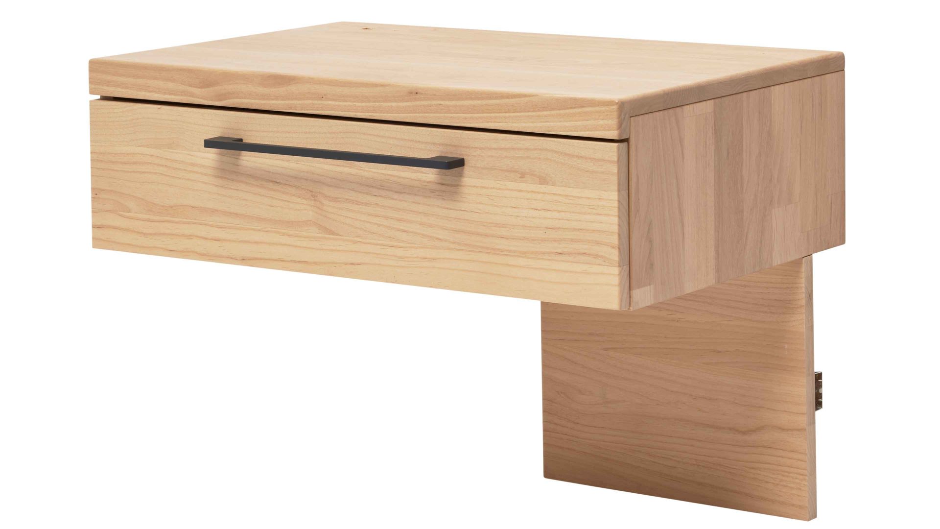 Nachtkommode Interliving aus Holz in Holzfarben Interliving Schlafzimmer Serie 1028 – Hänge-Nachtkonsole 1644 rechts - Erle, eine Schublade