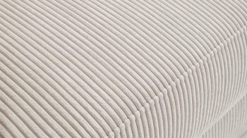 Einzelsofa Restyl aus Stoff in Beige Sofa Linett naturfarbener Cord 6576 & schwarze Holzfüße