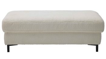 Funktionshocker Interliving aus Stoff in Weiß Interliving Sofa Serie 4054 – Funktionshocker HoF naturweiße Chenille & schwarze Metallfüße – ca. 130 x 60 cm