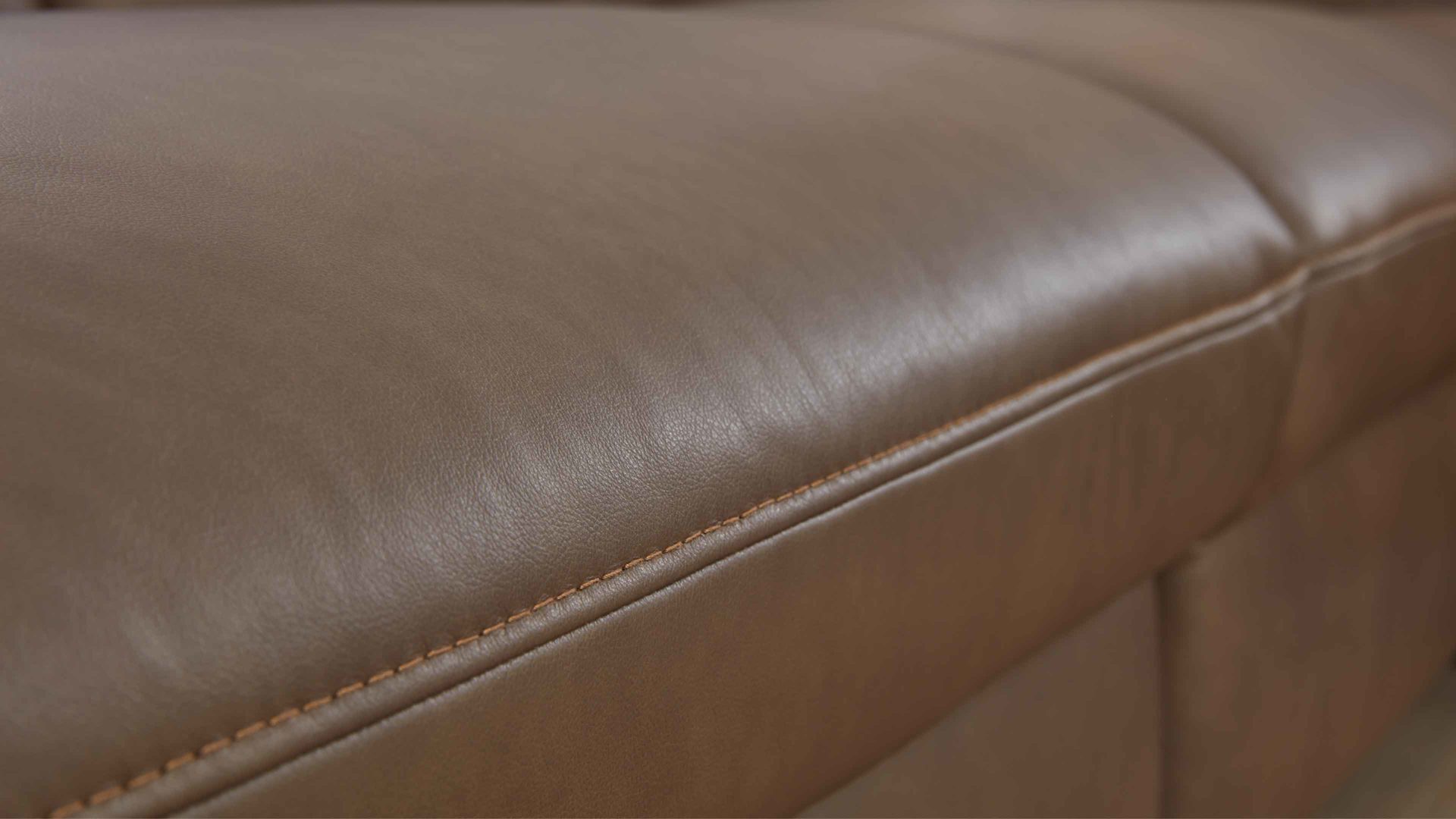 Ecksofa modulmaster aus Leder in Braun Modulmaster MM-PN1137 - Ecksofa steinfarbenes Leder Torro & schwarze Metallfüße - Stellfläche ca. 297 x 245 cm