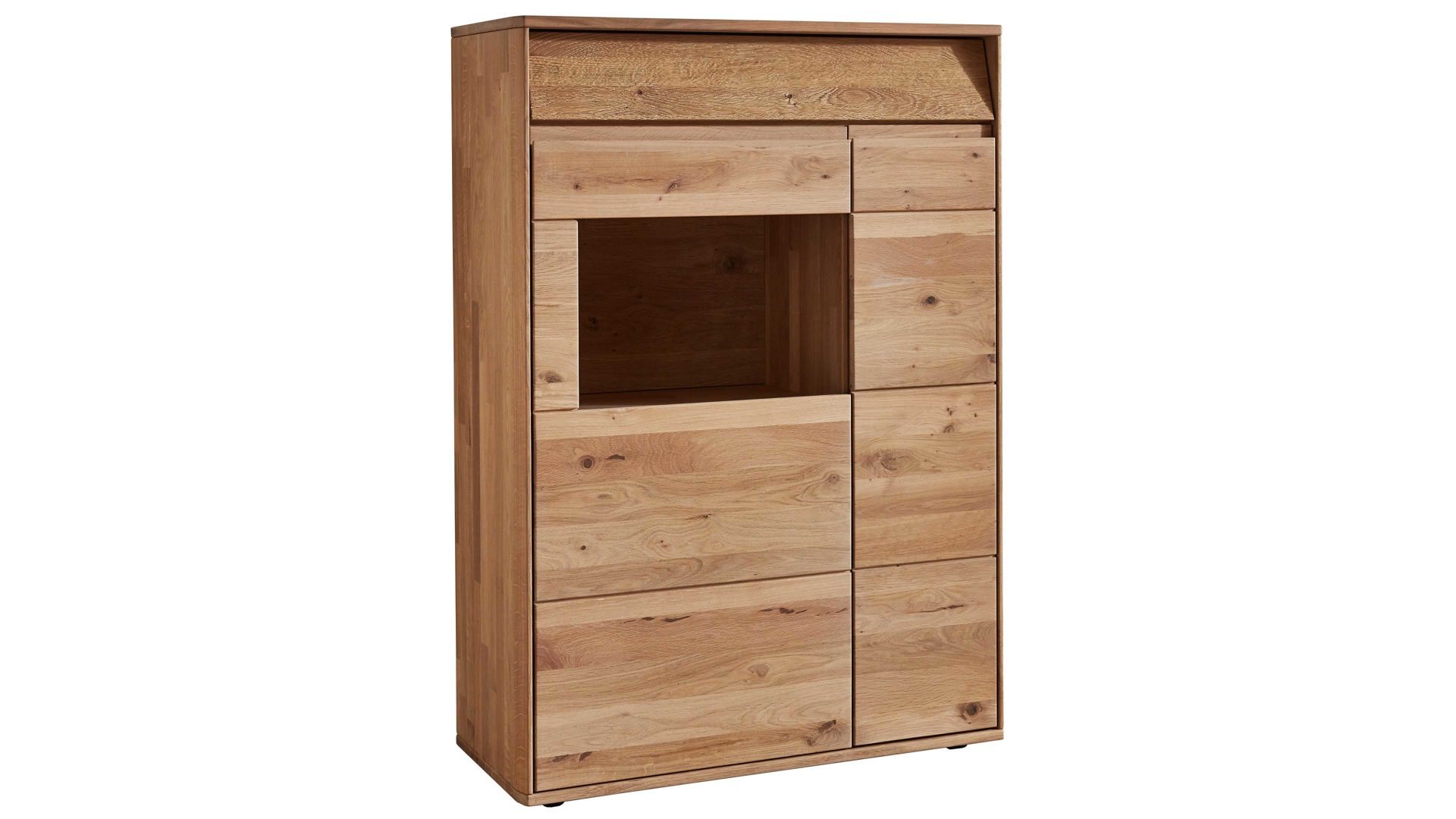Highboard Decker aus Holz in Holzfarben Highboard biancofarbene Wildeiche – Breite ca. 95 cm