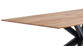 Esstisch Niehoff sitzmoebel aus Holz in Holzfarben NIEHOFF SITZMÖBEL Cloudy - Esstisch Eiche & matt schwarzes Eisengestell - ca. 220 x 100 cm