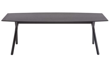 Esstisch Niehoff sitzmoebel aus Holz in Schwarz NIEHOFF SITZMÖBEL Esstisch Dacapo schwarze Platte & matt schwarzes Metallgestell - ca. 220 x 100 cm