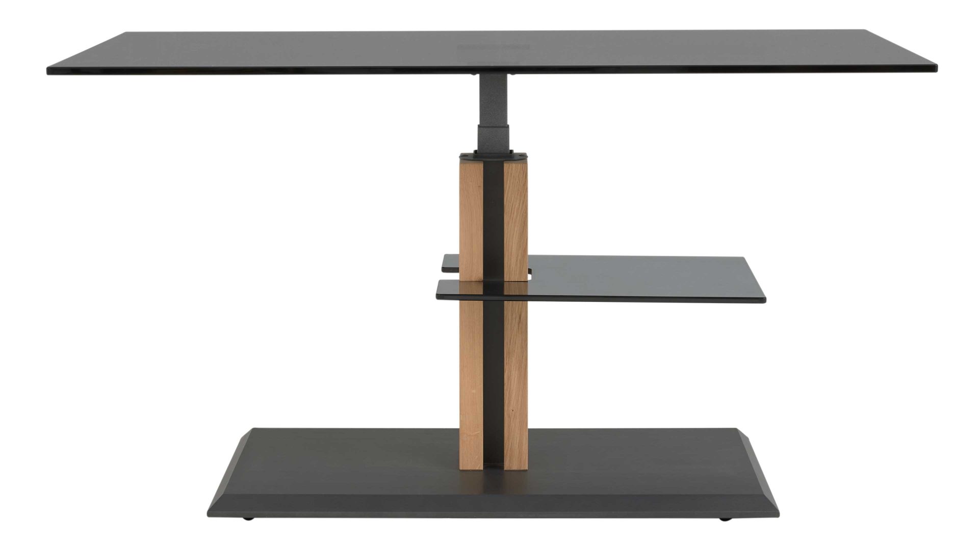 Couchtisch Interliving aus Glas in Dunkelgrau Interliving Couchtisch Serie 6212 - Couchtisch graues Parsolglas & Wildeiche - ca. 100 x 60 cm