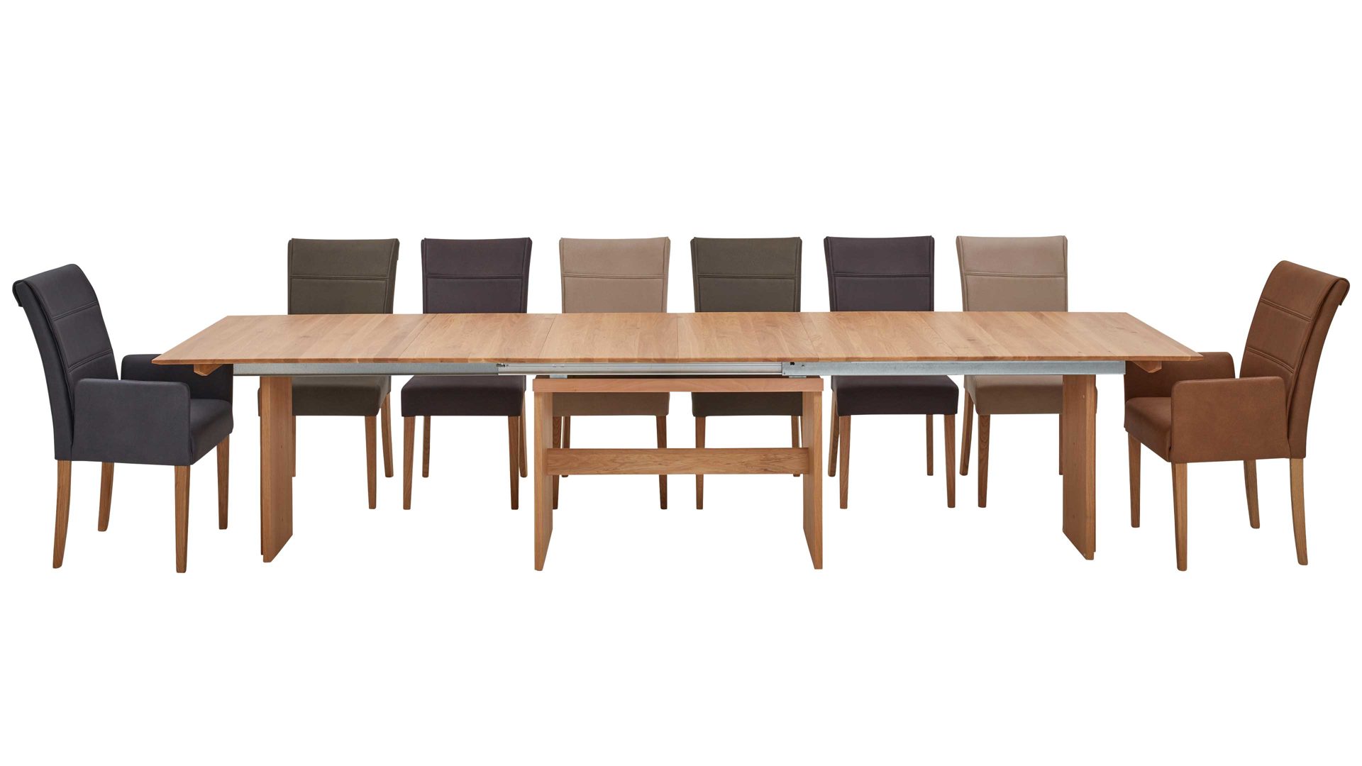 Polsterstuhl Niehoff sitzmoebel aus Mikrofaser in Beige NIEHOFF SITZMÖBEL Bornholm Polsterstuhl cremefarbener Bezug & Eichegestell