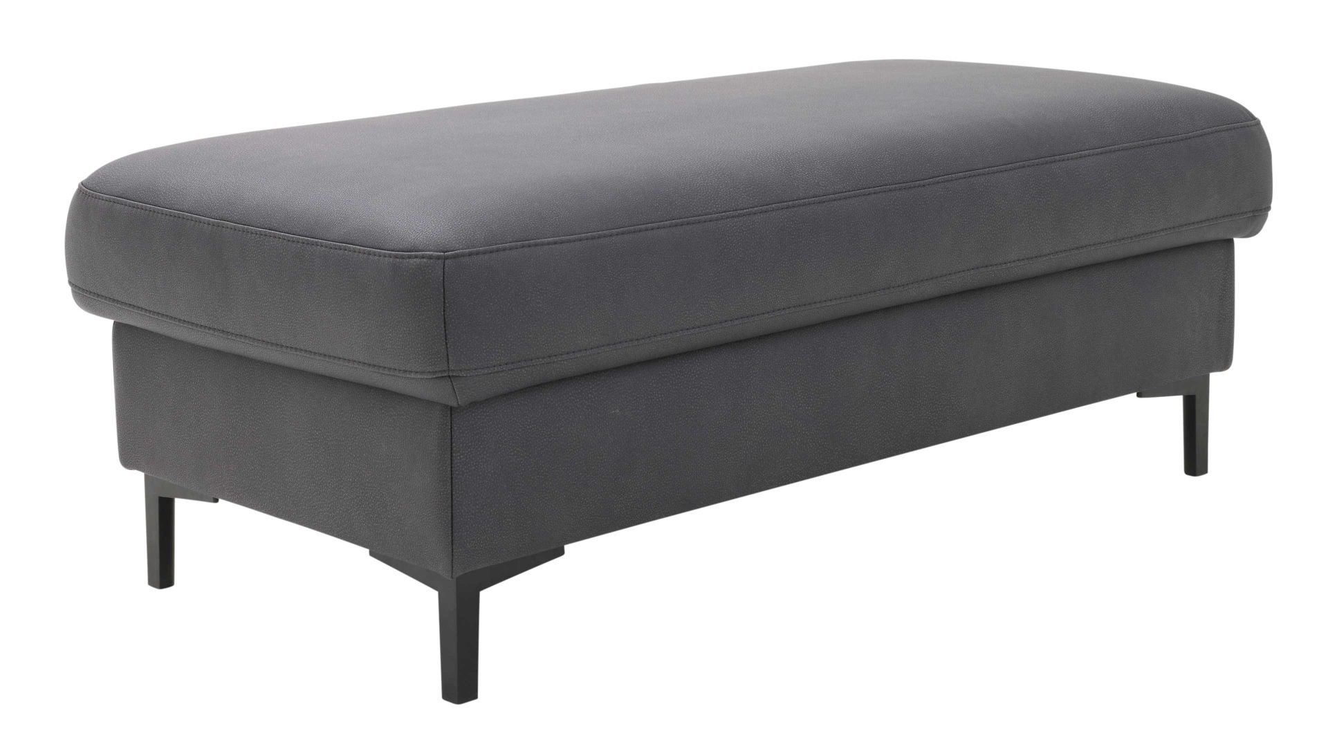 Funktionshocker Interliving aus Stoff in Dunkelgrau Interliving Sofa Serie 4064 - XXL-Funktionshocker graphitfarbene Mikrofaser Galero Punto & Fuß W003-01 - ca. 130 x 65 cm