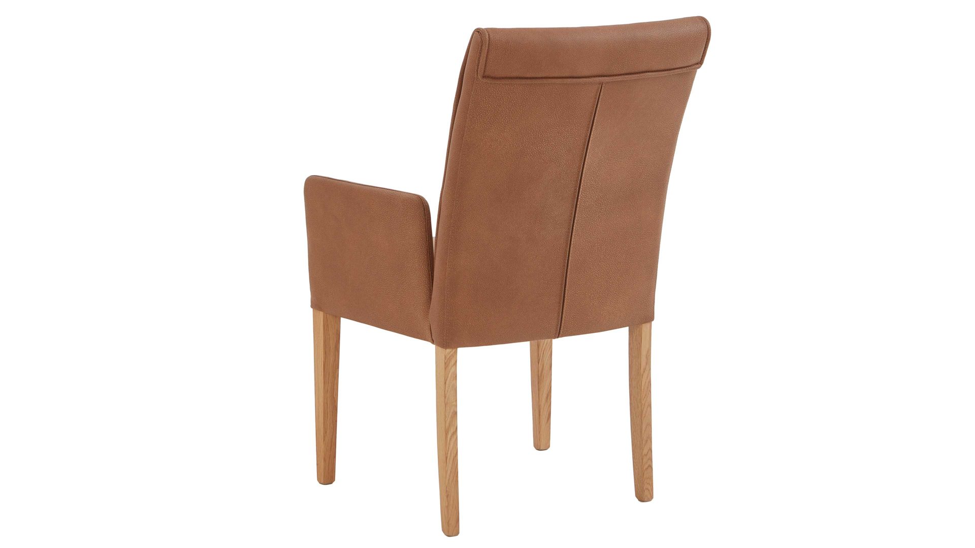 Polsterstuhl Niehoff sitzmoebel aus Mikrofaser in Orange NIEHOFF SITZMÖBEL Bornholm Polsterstuhl mit Armlehne senffarbener Bezug & Eichegestell