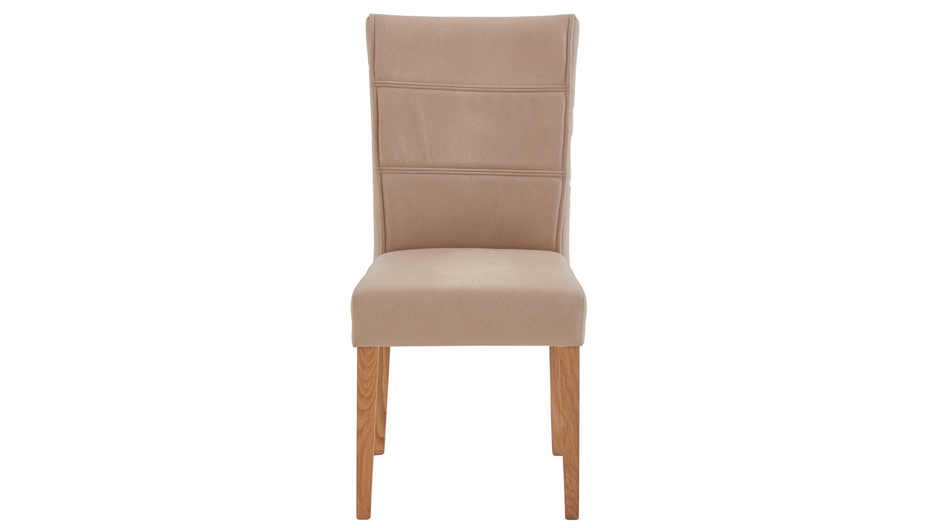 Polsterstuhl Niehoff sitzmoebel aus Mikrofaser in Beige NIEHOFF SITZMÖBEL Bornholm Polsterstuhl cremefarbener Bezug & Eichegestell
