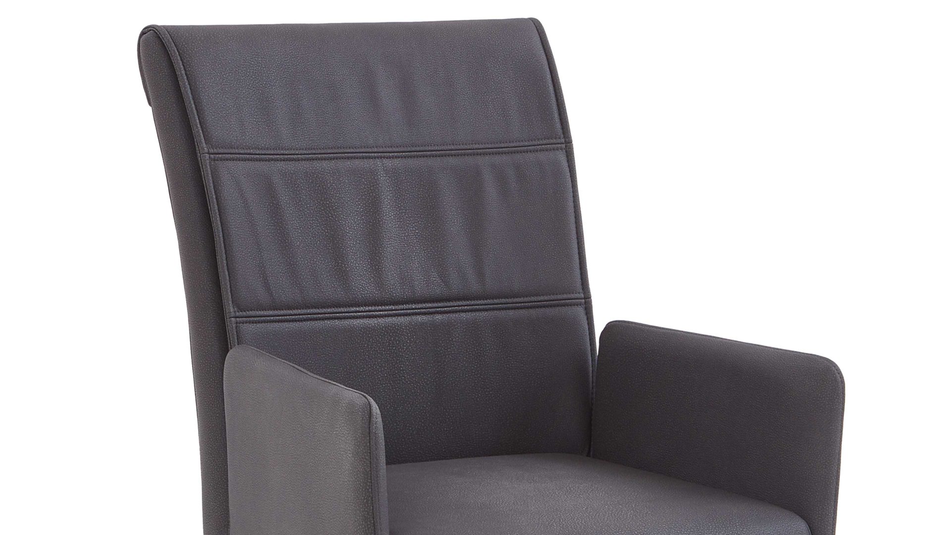 Polsterstuhl Niehoff sitzmoebel aus Mikrofaser in Anthrazit NIEHOFF SITZMÖBEL Bornholm Polsterstuhl mit Armlehne anthrazitfarbener Bezug & Eichegestell