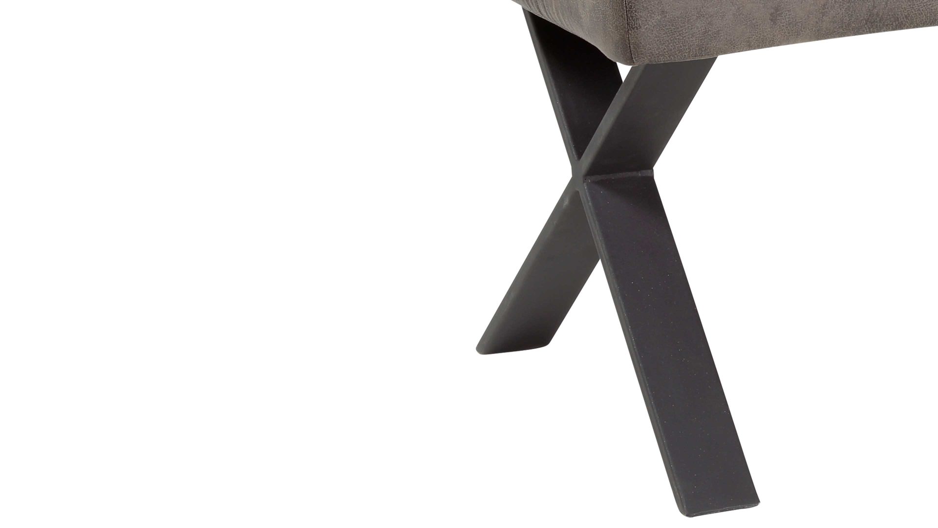 Polsterbank Hela aus Stoff in Braun Polsterbank Donna II braungraue Mikrofaser Softex Vintage & Metallgestell – Länge ca. 140 cm