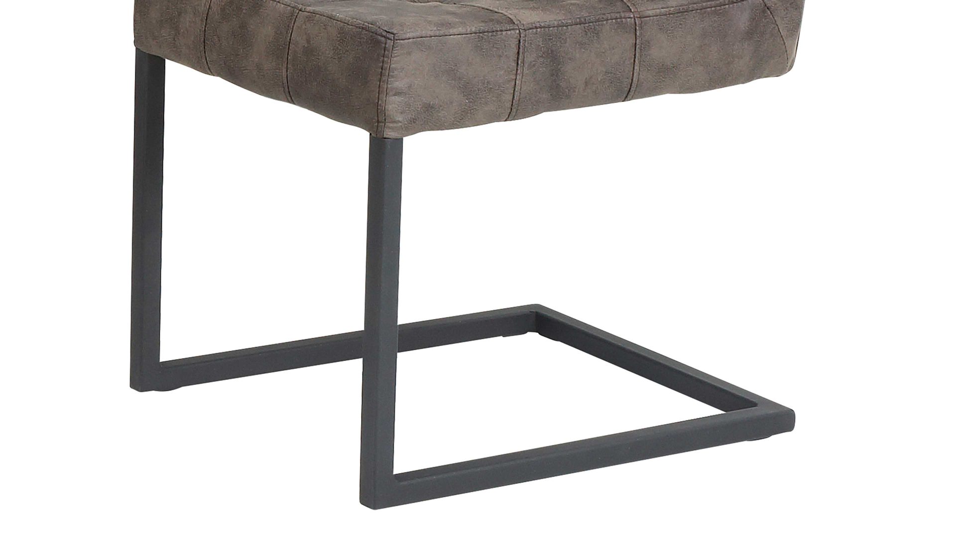 Schwingstuhl Hela aus Stoff in Braun Schwingstuhl Donna S braungraue Mikrofaser Softex Vintage & Metallgestell