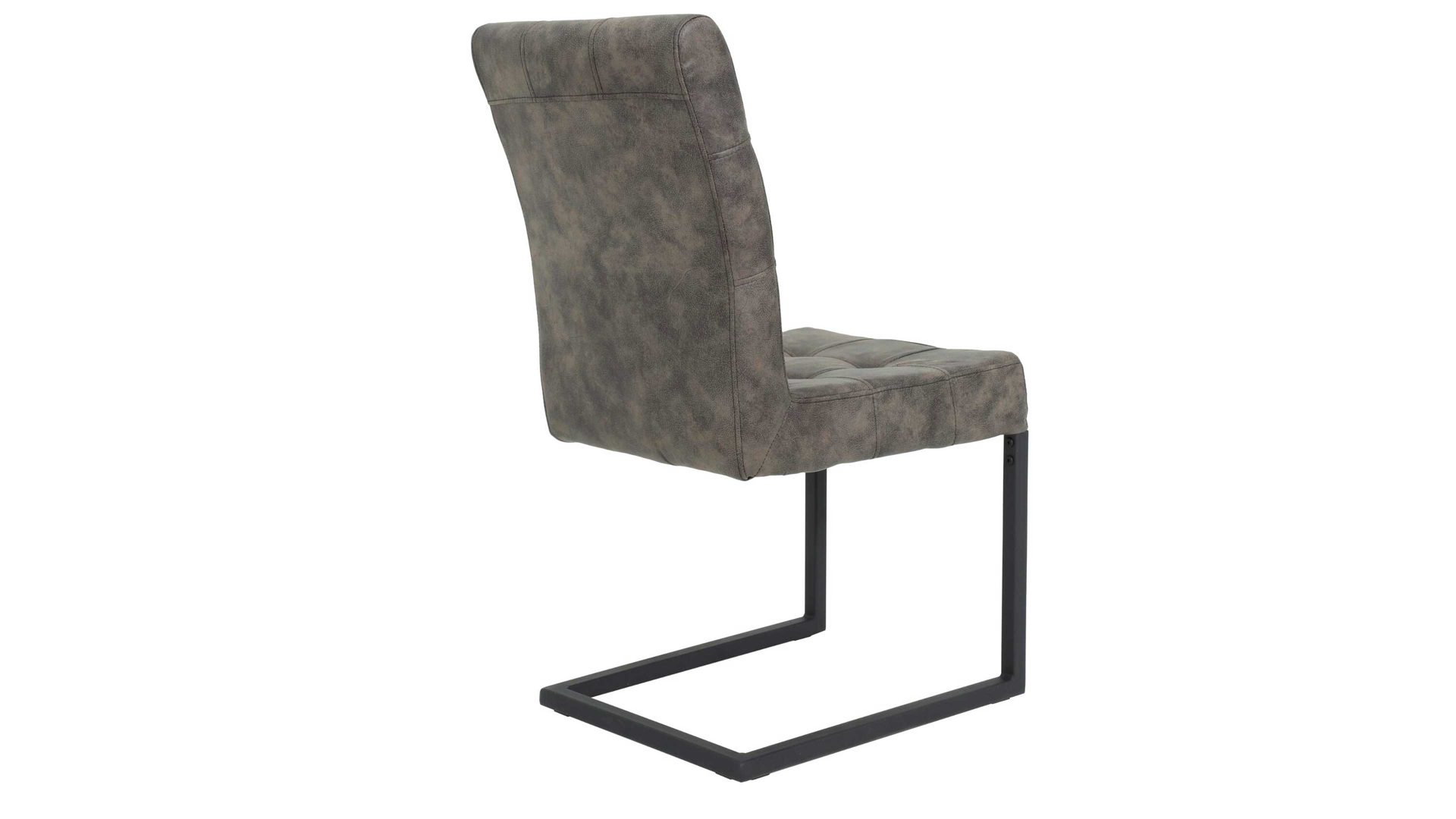 Schwingstuhl Hela aus Stoff in Braun Schwingstuhl Donna S braungraue Mikrofaser Softex Vintage & Metallgestell