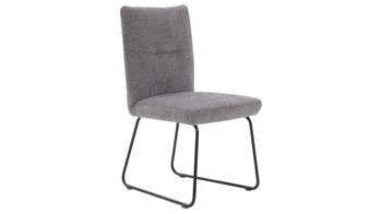 Polsterstuhl Interliving aus Stoff in Grau Interliving Esszimmer Serie 5504 - Polsterstuhl grauer Bezug Concrete DCT 99 & schwarzes Kufengestell S 355