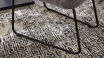 Polsterbank Interliving aus Stoff in Grau Interliving Esszimmer Serie 5504 - Polsterbank grauer Bezug Concrete DCT 99 & schwarzes Kufengestell S 346 - Länge ca. 218 cm