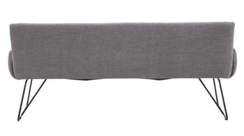 Polsterbank Interliving aus Stoff in Grau Interliving Esszimmer Serie 5504 - Polsterbank 230-180 grauer Bezug Concrete DCT 99 & schwarzes Kufengestell S 346 - Länge ca. 206 cm