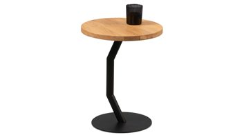 Couchtisch M2 kollektion aus Holz in Holzfarben Couchtisch Tim 1 Wildeiche & schwarzes Gestell - Durchmesser ca. 35 cm