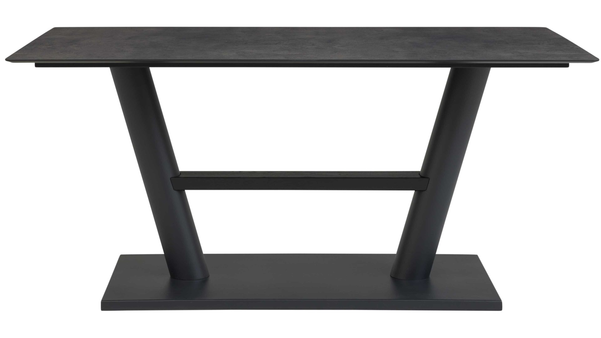 Esstisch Interliving aus Holz in Grau Interliving Esszimmer Serie 5105 – Esstisch betonfarbenes HPL & schwarzes Metall – ca. 220 x 100 cm