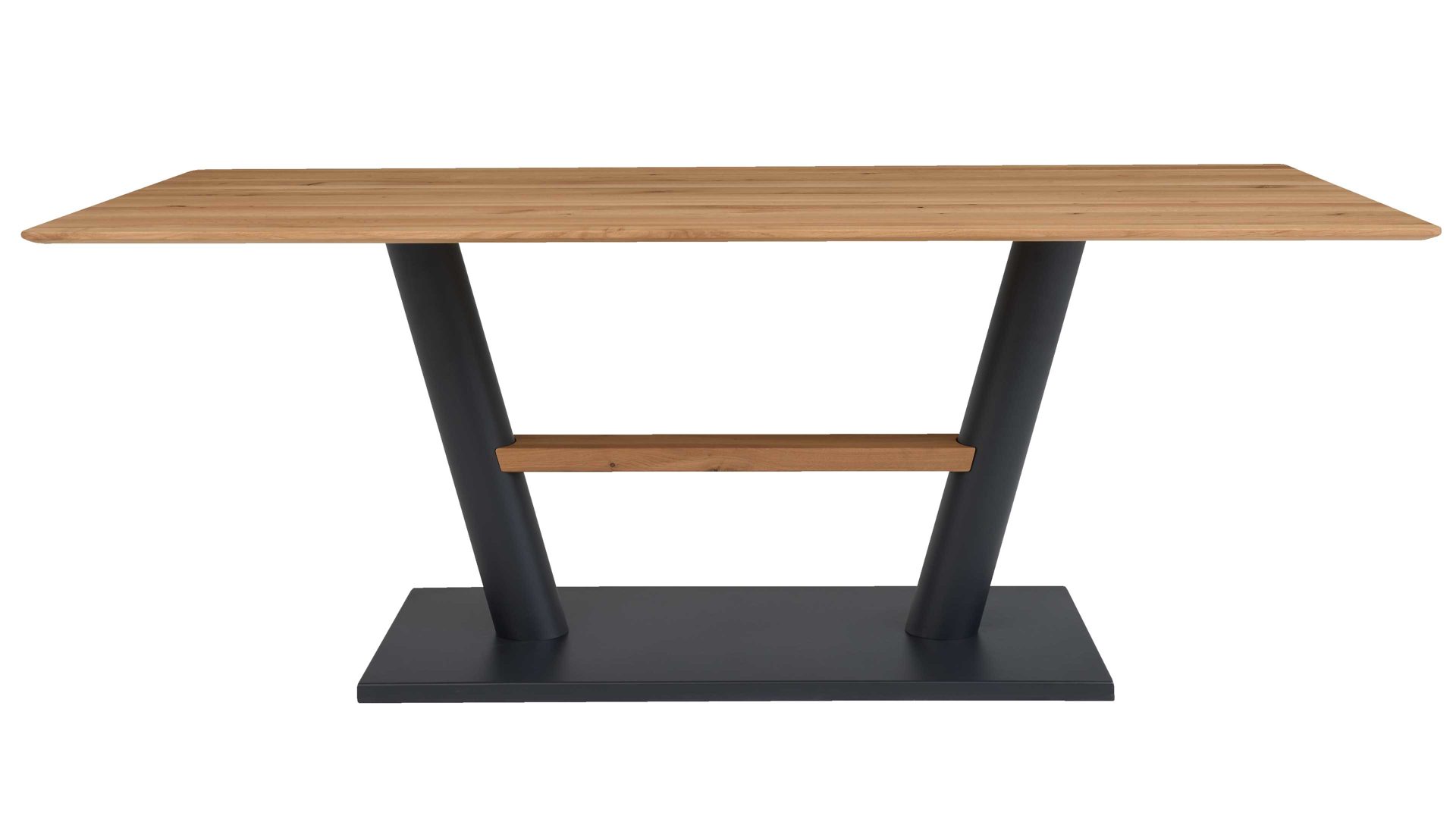 Esstisch Interliving aus Holz in Holzfarben Interliving Esszimmer Serie 5105 – Esstisch Charaktereiche & schwarzes Metall – ca. 160 x 90 cm