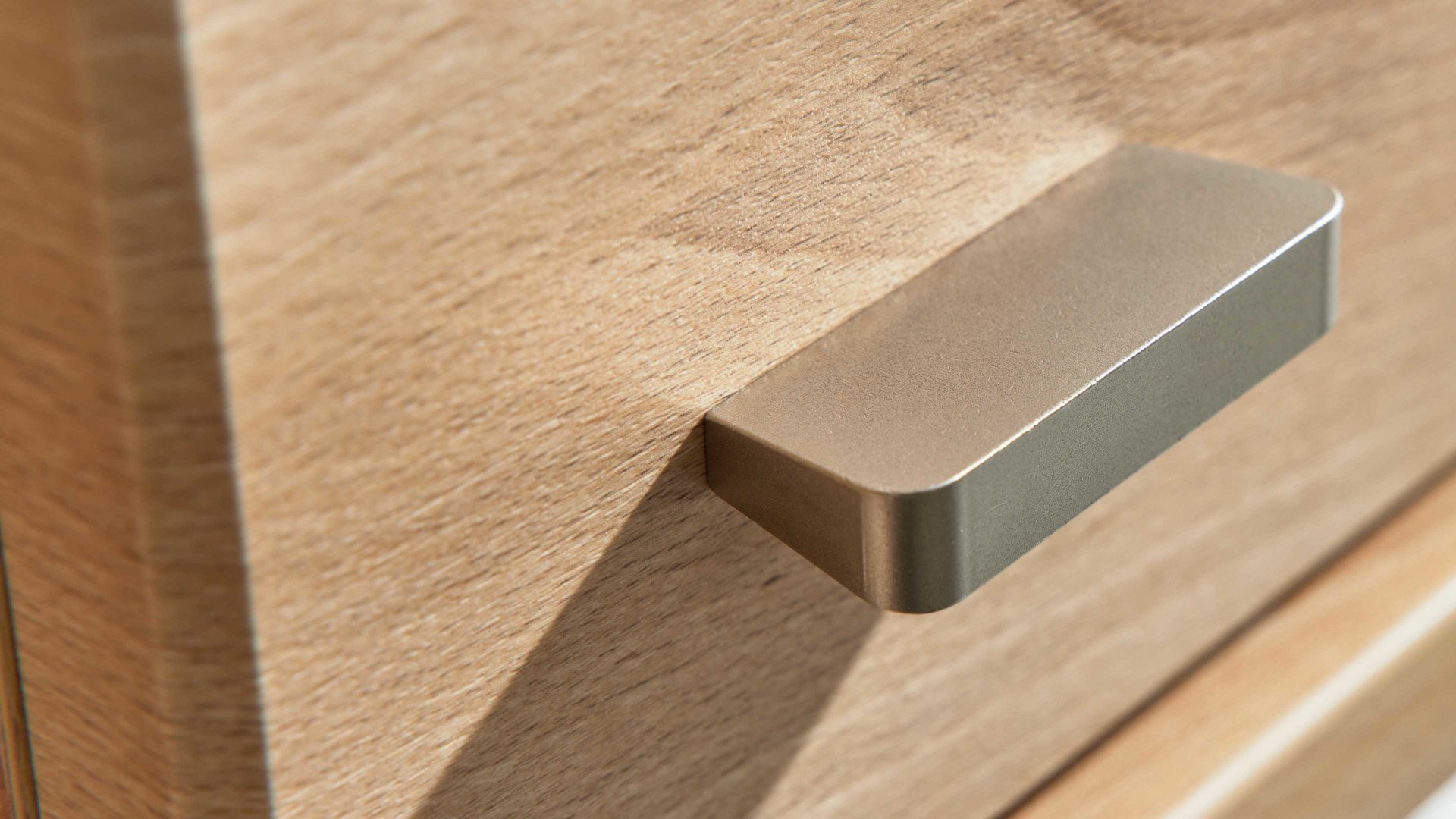 Wohnwand Interliving aus Holz in Holzfarben Hell Interliving Wohnzimmer Serie 2110 - Wohnwand Naturbuche - sechsteilig, Breite ca. 315 cm