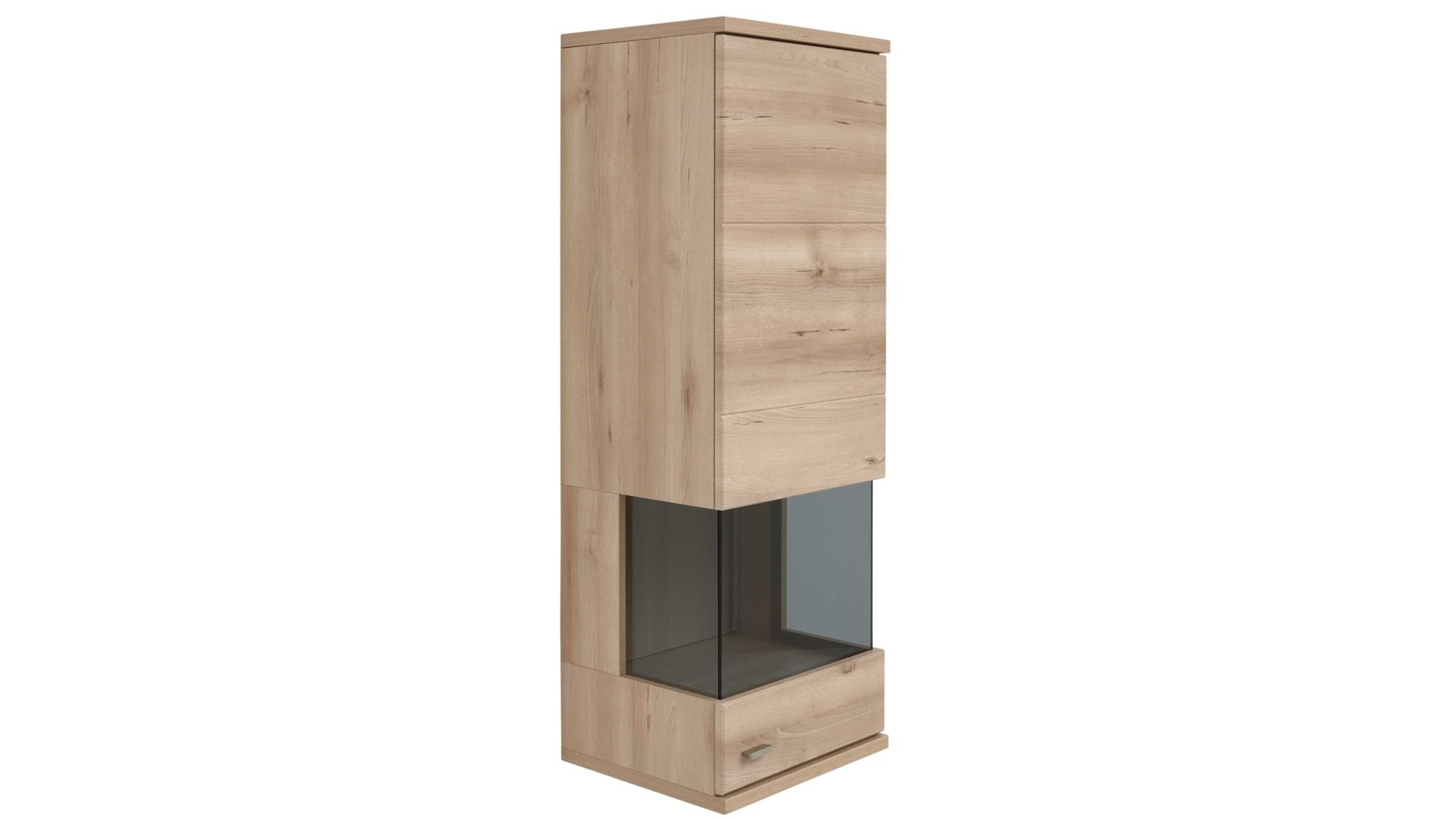 Wohnwand Interliving aus Holz in Holzfarben Hell Interliving Wohnzimmer Serie 2110 - Wohnwand EB31501 Naturbuche - sechsteilig, Breite ca. 315 cm