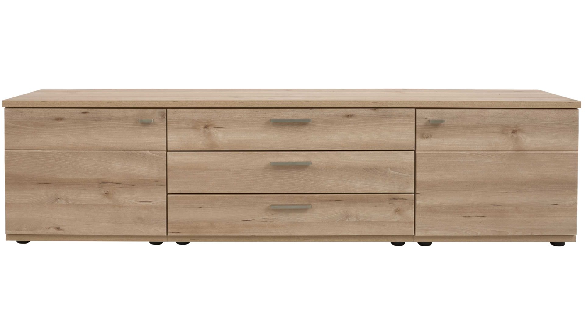 Wohnwand Interliving aus Holz in Holzfarben Hell Interliving Wohnzimmer Serie 2110 - Wohnwand Naturbuche - sechsteilig, Breite ca. 315 cm