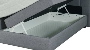 Boxspringbett comfortmaster besser sitzen, liegen, leben aus Stoff in Grau Comfortmaster OC-BX21088 - Boxspringbett mit Bettkasten silbergrauer Bezug Twister silver 281300 - Liegefläche ca. 180 x 200 cm
