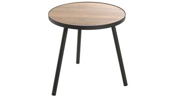 Beistelltisch Haku aus MDF in Holzfarben Beistelltisch Eiche & Schwarz - Durchmesser ca. 50 cm
