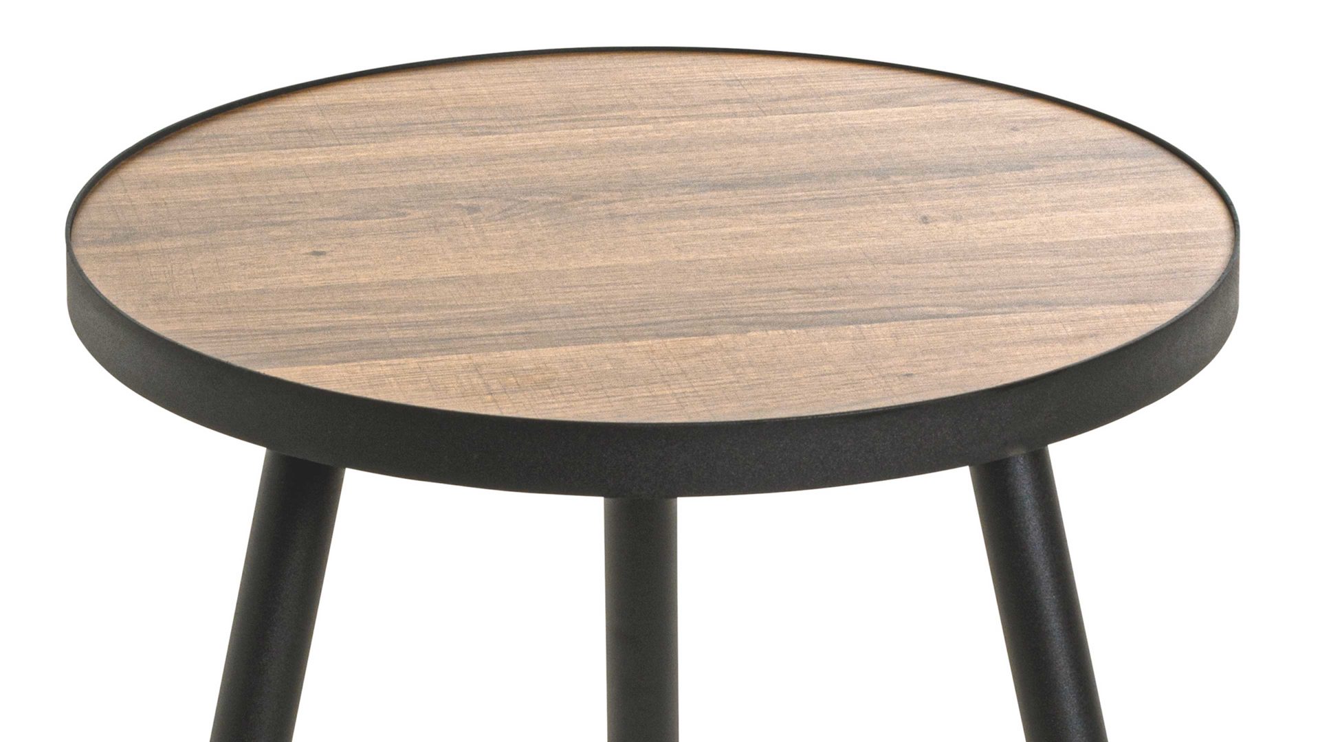 Beistelltisch Haku aus MDF in Holzfarben Beistelltisch Eiche & Schwarz - Durchmesser ca. 40 cm