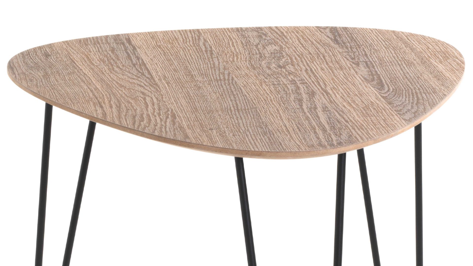 Beistelltisch Haku aus MDF in Holzfarben Beistelltisch Eiche & Schwarz - Durchmesser ca. 48 cm